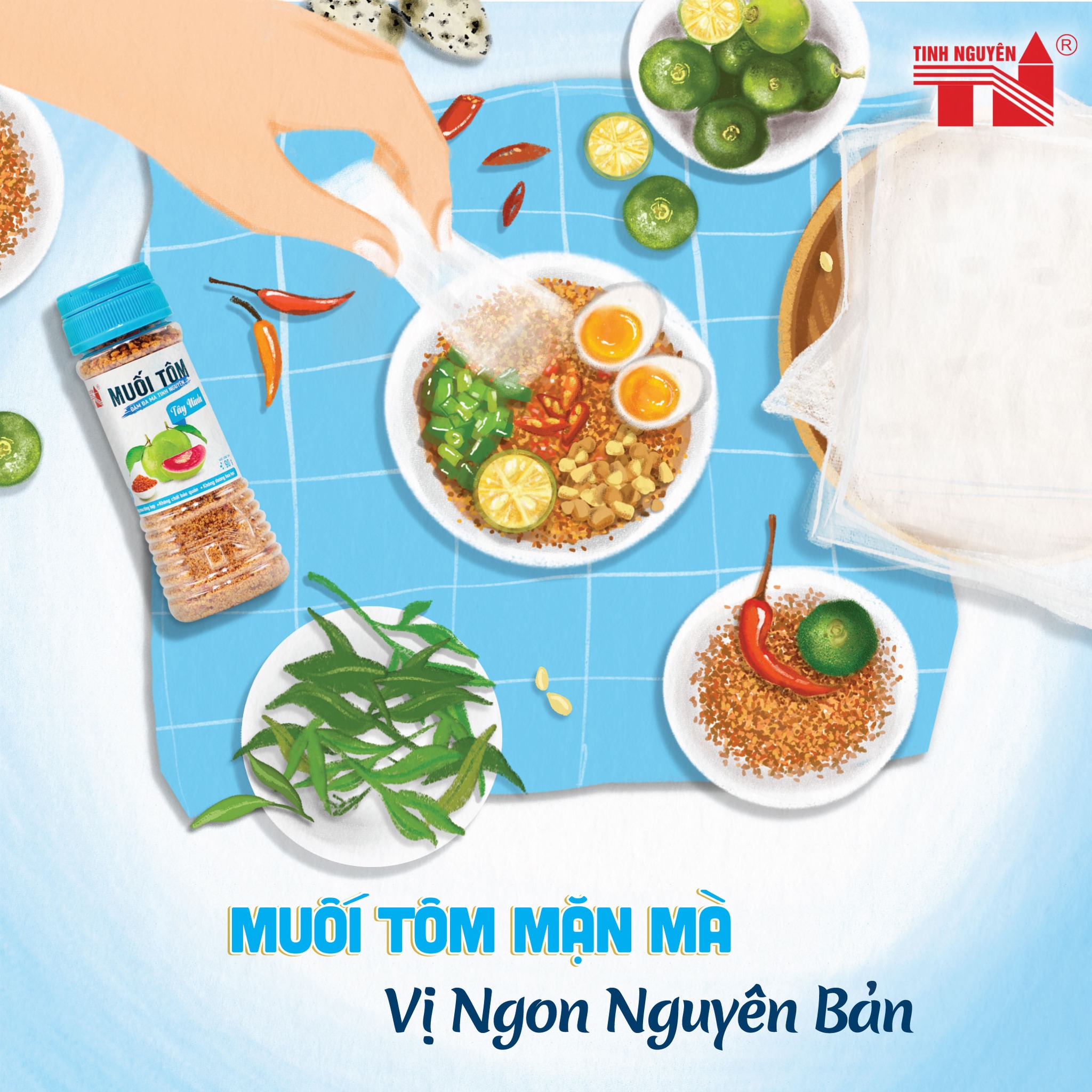 Muối tôm Tây Ninh Tinh Nguyên là điểm nhấn tạo nên món “Mì trộn muối tôm” đậm đà, trọn vị cho bạn